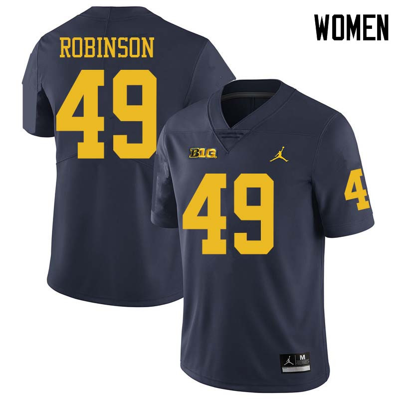 Jordan Brand Women #49 Andrew Robinson Michigan Wolverines College Football Jerseys Sale-Navy